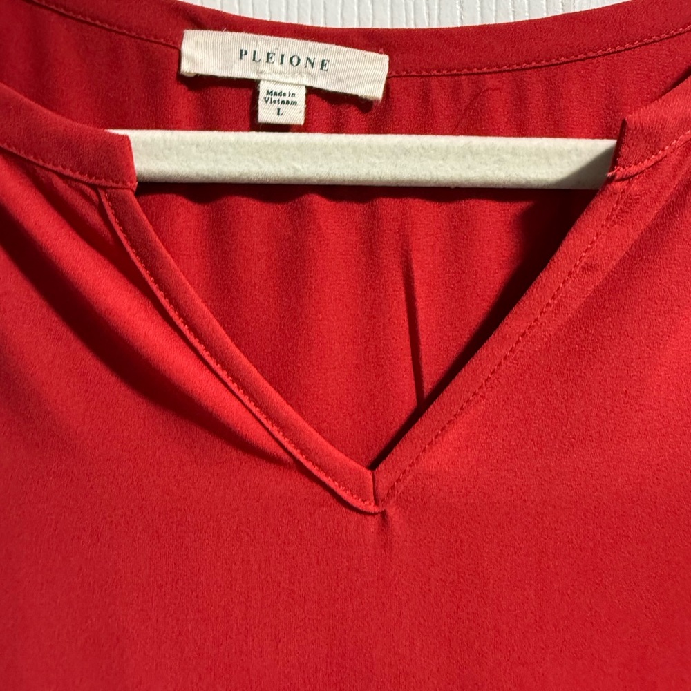 Pleione V-Neck Red Blouse - Picture 2 of 4